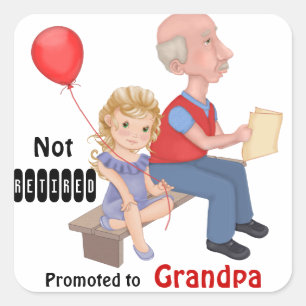 Sticker Carré Grand-père promu à la retraite
