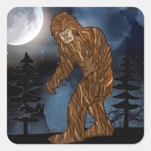 Sticker Carré Grand Pied et Pleine Lune