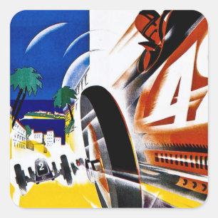 Sticker Carré Grand Prix de Monaco 1931 - Poster de course Vinta
