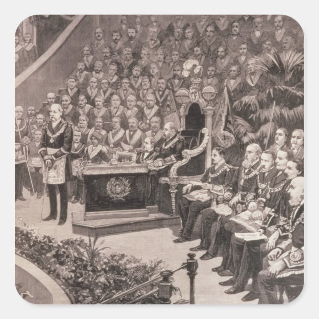 Sticker Carré Grand rassemblement maçonnique au Royal Albert (Devant)