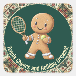 Sticker Carré Grand Slam de tennis en pain d'épices 🎾🎄texte pe