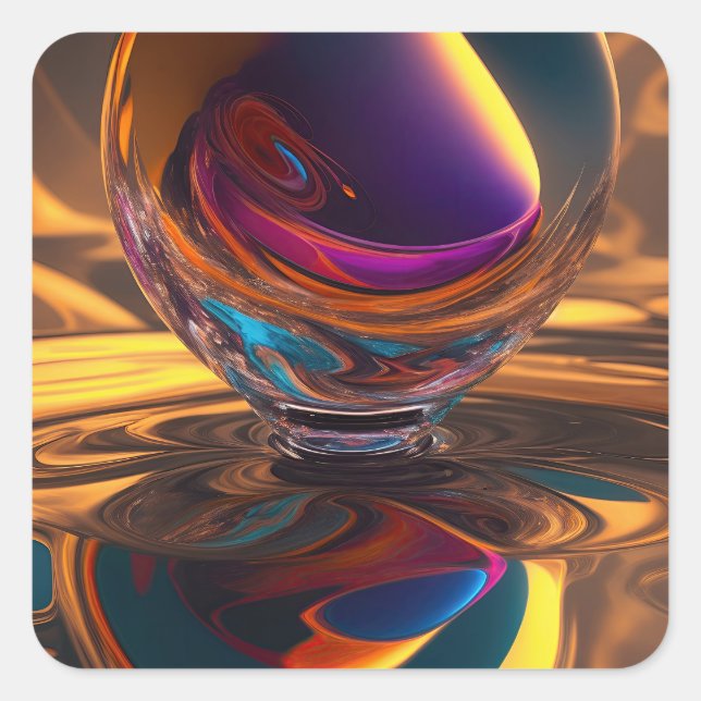 Sticker Carré Grande chute cosmique (Devant)