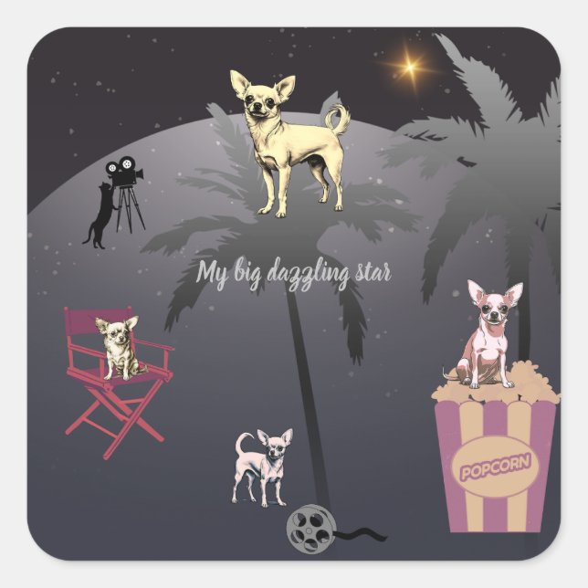 Sticker Carré Grande étoile éblouissante (Devant)