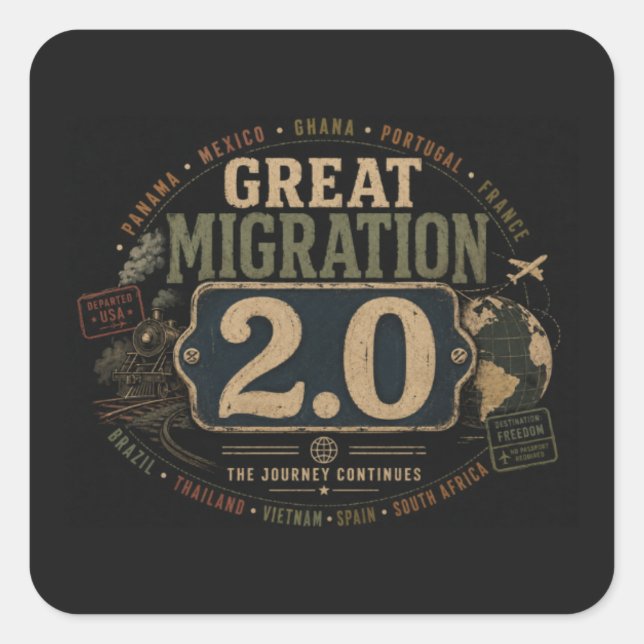 Sticker Carré Grande Migration 2.0 (Devant)