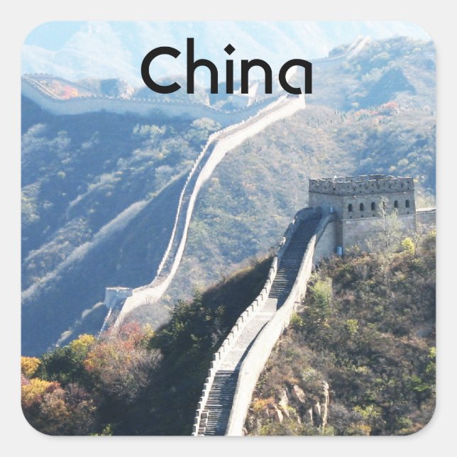 Sticker Carré Grande Muraille de Chine (Devant)