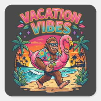 Sticker Carré Grande plage paradis vacances vibes été
