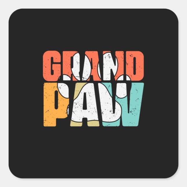 Sticker Carré Grandfather Quotes | Grandpaw Dog (Devant)