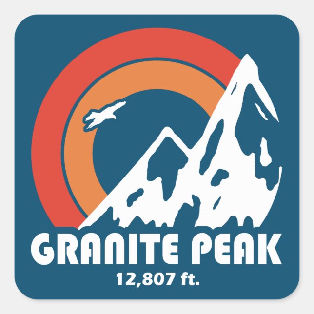 Sticker Carré Granite Peak Montana Sun Eagle (Devant)