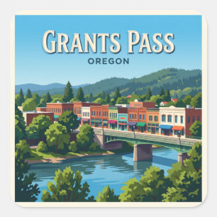 Sticker Carré Grants Pass Riverside District Oregon