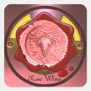 Sticker Carré GRAPE rose VINE ROUGE CIRE SEIGNE