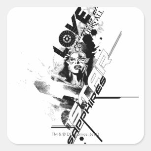 Sticker Carré Graphique 9 de saphir d'étoile