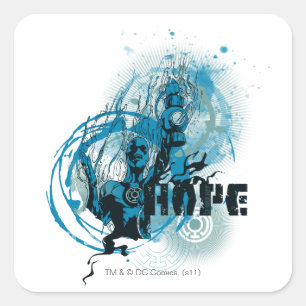 Sticker Carré Graphique bleu 3 de lanterne