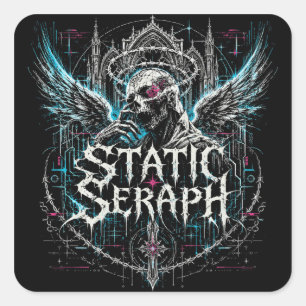 Sticker Carré Graphique gothique cyberpunk statique de Séraphin