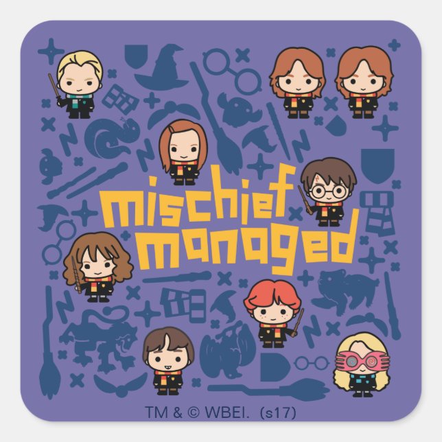 Sticker Carré Graphique "MISCHIEF MANAGED™" (Devant)