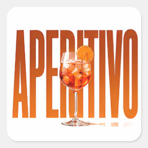 Sticker Carré Graphisme de style de vie italien de luxe Aperitiv