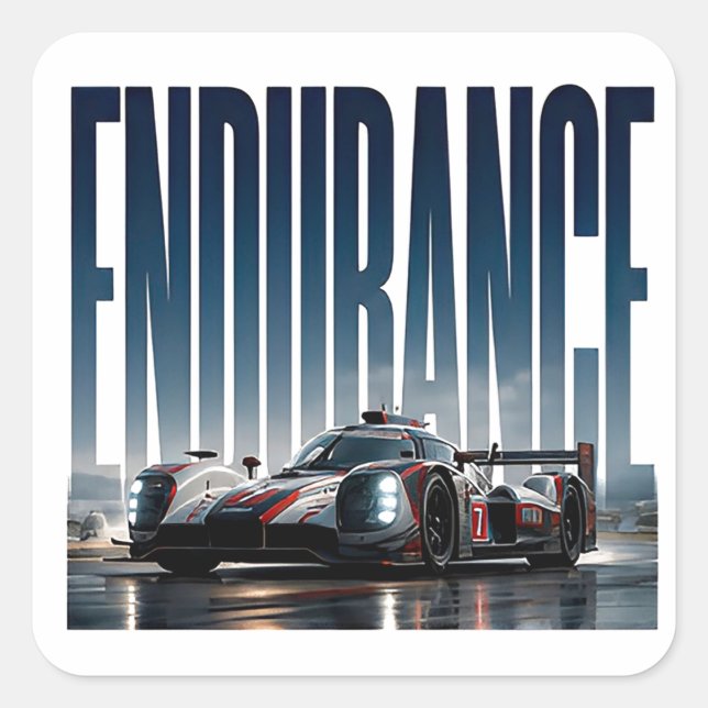 Sticker Carré Graphisme éditorial de luxe pour l'endurance en sp (Devant)