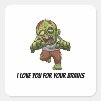 Sticker Carré Graphisme Halloween Zombie