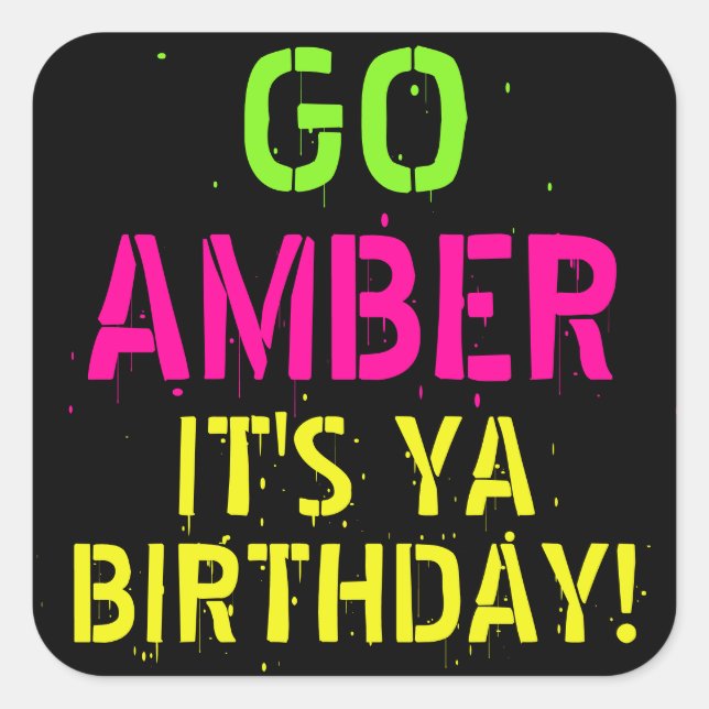 Sticker Carré Gras 80's/90's Neon Colors Funky Retro (Devant)