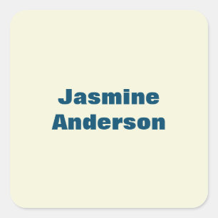 Sticker Carré Gras Moderne Minimaliste Beige Océan Bleu