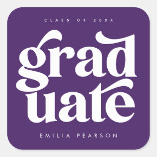 Sticker Carré Gras Moderne Type Purple Graduation