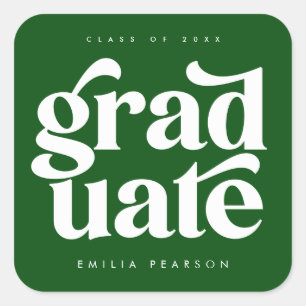 Sticker Carré Gras Moderne Type Vert Graduation