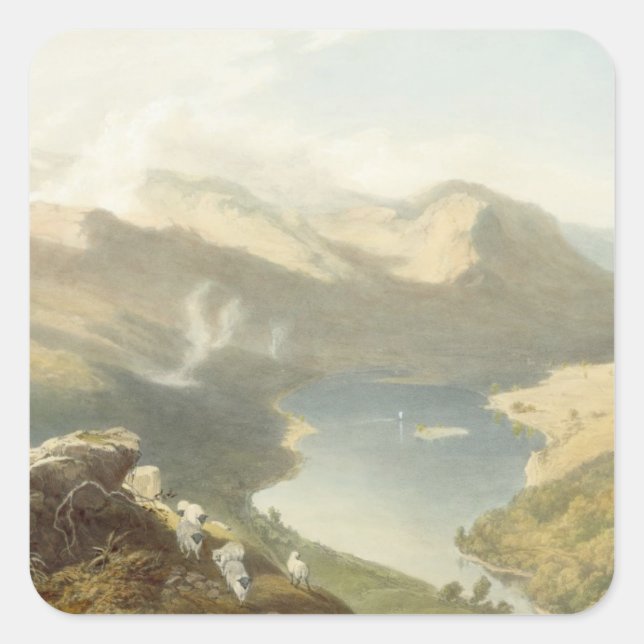 Sticker Carré Grasmere from Langdale Fell, from 'The English Lak (Devant)