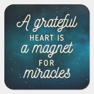Sticker Carré Grateful Heart Magnet pour Miracles   Sceau à coll