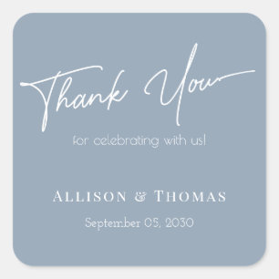 Sticker Carré Gratitude élégante : Merci Mariage personnalisé