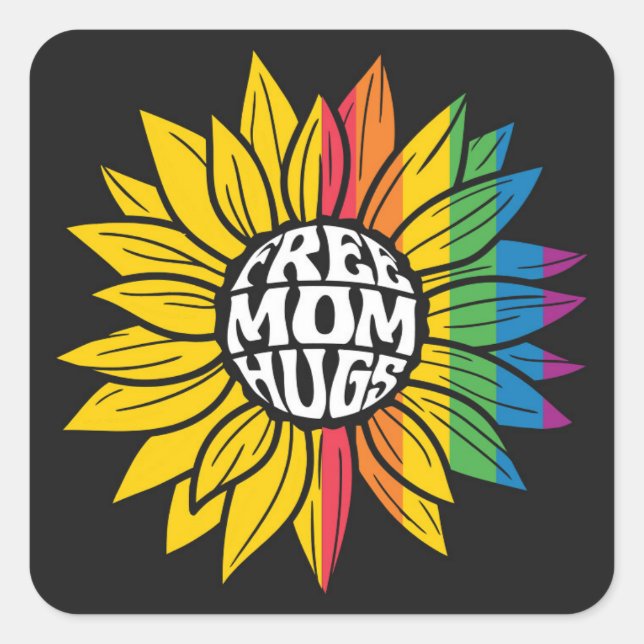 Sticker Carré Gratuit les câlins ! (Devant)