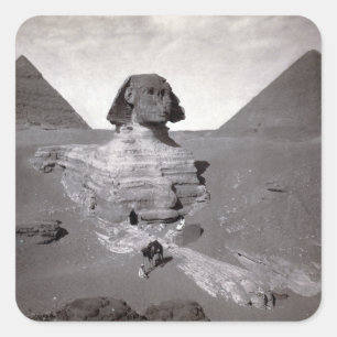 Sticker Carré Great Sphinx & Gizeh Pyramides Necropolis Egypte