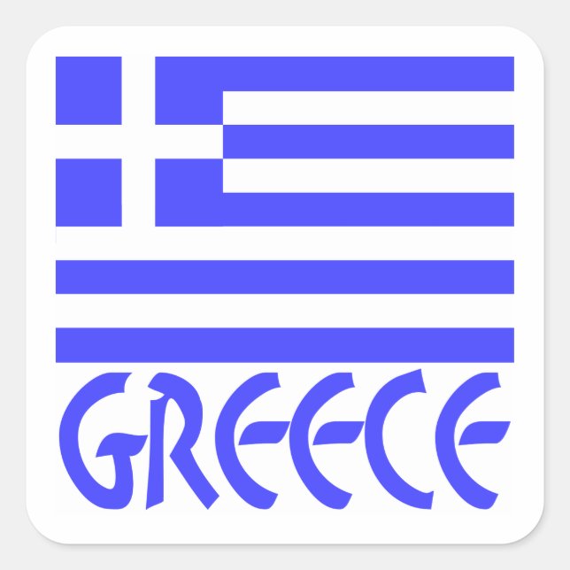 Sticker Carré Grèce et drapeau grec (Devant)