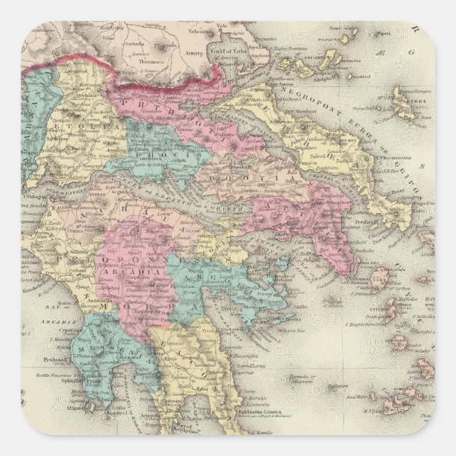 Sticker Carré Grèce Et République Ionienne (Devant)