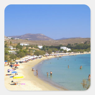Sticker Carré Grèce, île de Paros, plage de Krios au-dessus