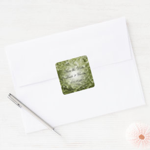 Sticker Carré Green Annabelle Hydrangea Wedding Enregistrer la d