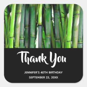 Sticker Carré Green Bamboo Stalks Nature Photographie Anniversai
