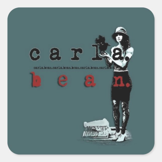 Sticker Carré Green Carla Bean (Devant)