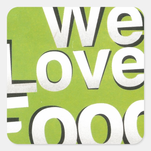 Sticker Carré Green Grub Club : We Heart Food Design (Devant)