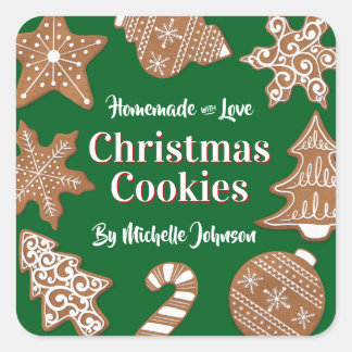 Sticker Carré Green Homemade Christmas Cookies