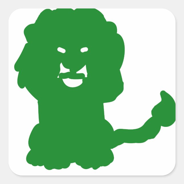 Sticker Carré Green Lion Silhouette (Devant)