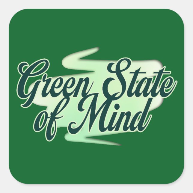 Sticker Carré Green State of Mind St Patrick’s Day - Autocolante (Devant)