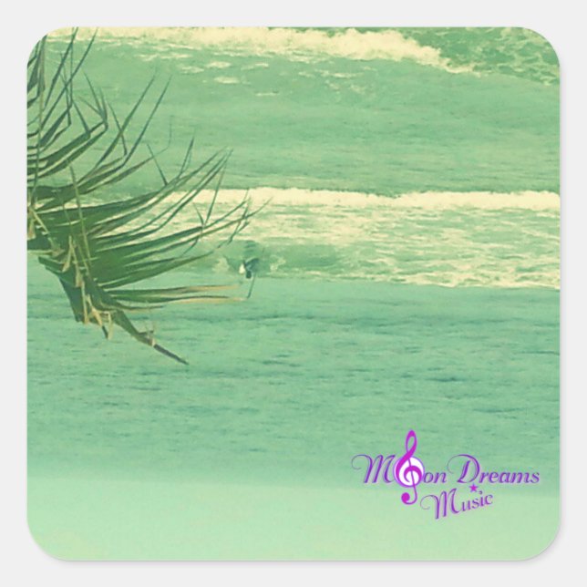 Sticker Carré Green Water Ocean (Devant)