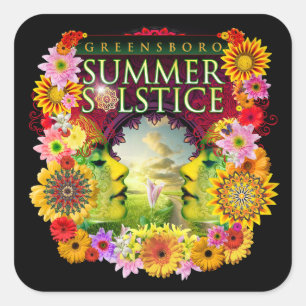 Sticker Carré Greensboro Summer Solstice Festival 2015 Souvenir