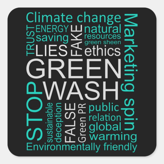 Sticker Carré Greenwash Fake Lies Deception (Devant)