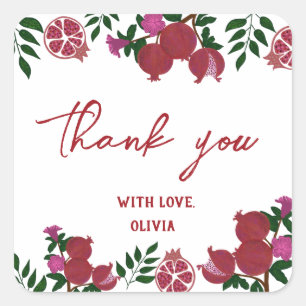 Sticker Carré Grenade Fruite frais Cadeau d'anniversaire