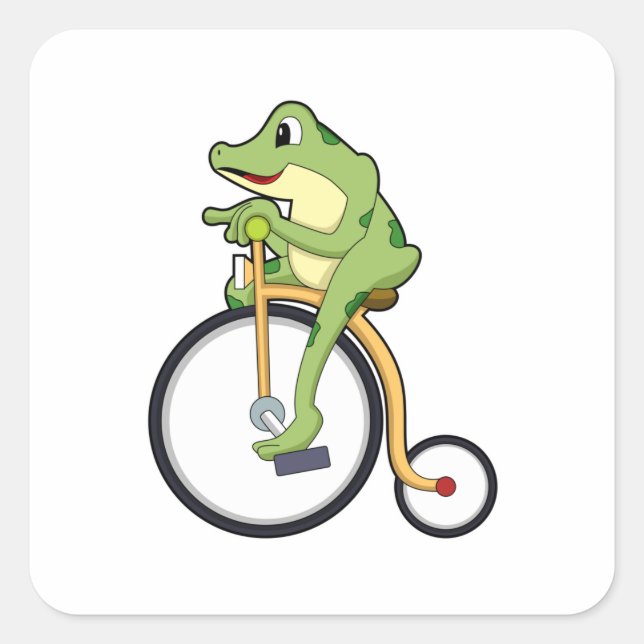Sticker Carré Grenouille au cirque avec vélo.PNG (Devant)