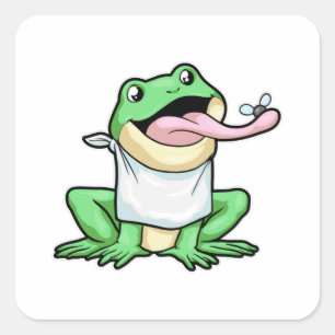 Sticker Carré Grenouille au coléoptère
