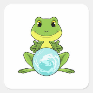 Sticker Carré Grenouille avec boule de cristal