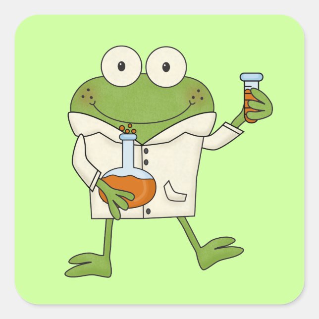 Sticker Carré Grenouille de laboratoire (Devant)