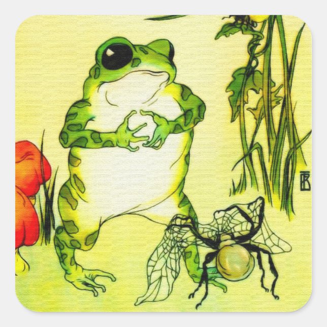 Sticker Carré Grenouille de tache de rousseur (Devant)