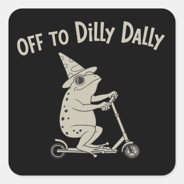 Sticker Carré Grenouille Dilly Dallying Née Pour Dilly Dally Sil (Devant)